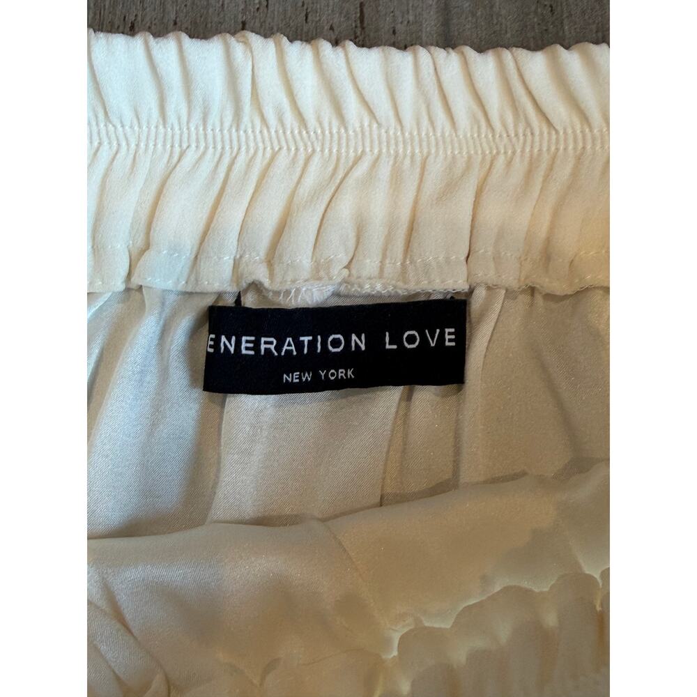 Generation Love Tiered Mini Skirt XS Off White Lace Trim Ruffle Boho Romantic View 4